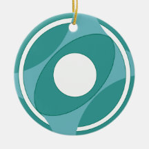 Bullseye Vesica Round (Blue) Ornament