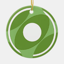 Bullseye Vesica Round (Green) Ornament