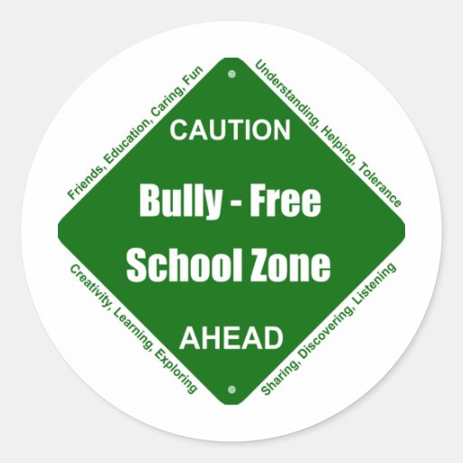 Bully - Free School Zone Round Stickers