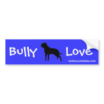 Bully Love Bullmastiff Bumper Sticker - blue