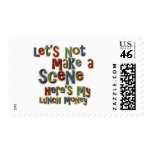 Bully Lunch Money Funny Postage Stamps