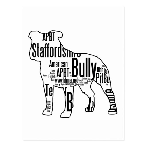 Bully Shape with rescue words Postcards