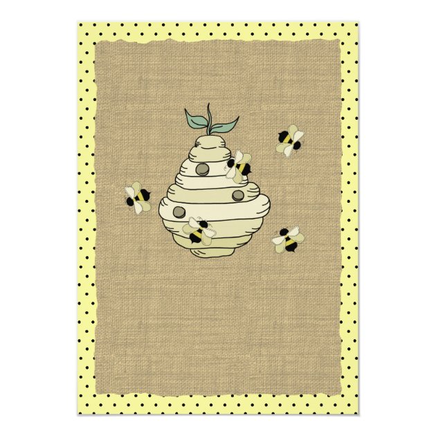 Bumble Bee and Burlap Bridal Shower Card