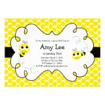 Bumble Bee Babee Birthday yellow Invitation