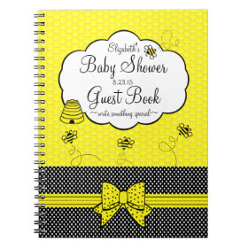 Bumble Bee-Baby Shower Guest Book- Spiral Note Book