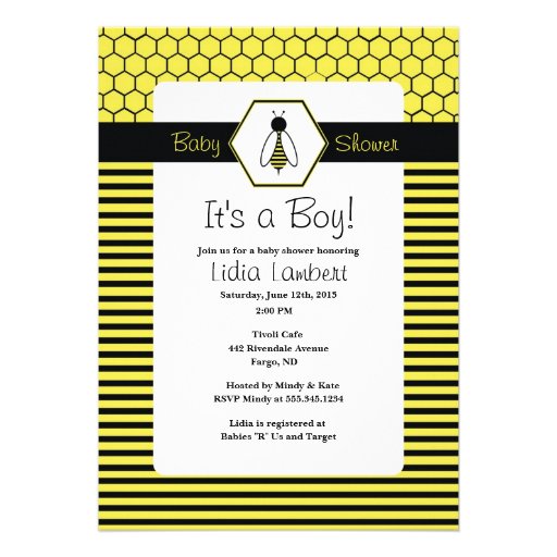 Bumble Bee Baby Shower Invitation