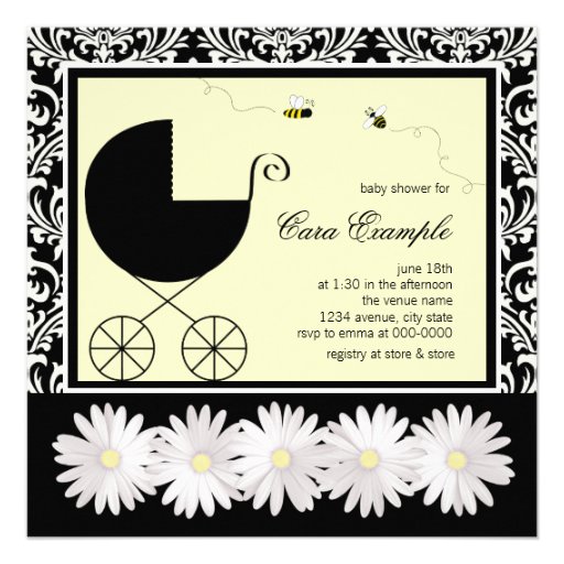 Bumble Bee Baby Shower Invitations (front side)