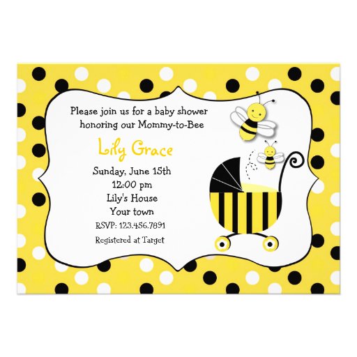 Bumble Bee Baby Shower Invitations