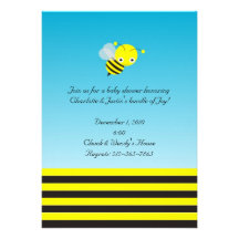 bumble bee baby shower personalized announcement