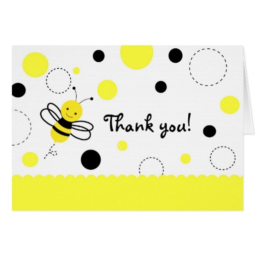 Bumble Bee Birthday Folded  Thank You Note Cards