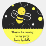Bumble bee Birthday Party Favor Stickers
