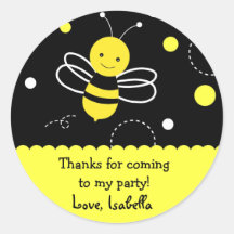 Bumble bee Birthday Party Favor Stickers