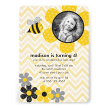 Bumble Bee Birthday Party Invitations