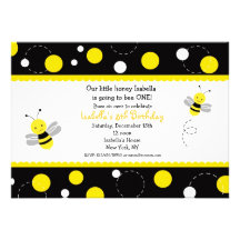 Bumble Bee Birthday Party Invitations