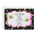 Bumble Bee Birthday Party Invitations pink