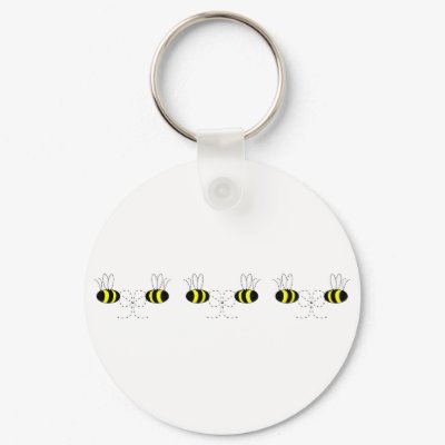 Bumble Bee Bows In A Row Keychain by bugspot