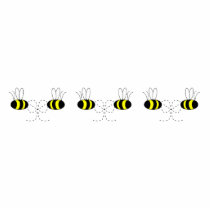 Bumble Bee Bows In A Row Ornament Cut Out