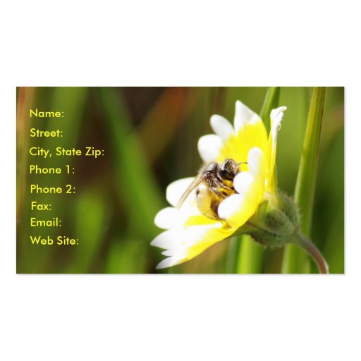 Bumble Bee Business Card (back side)