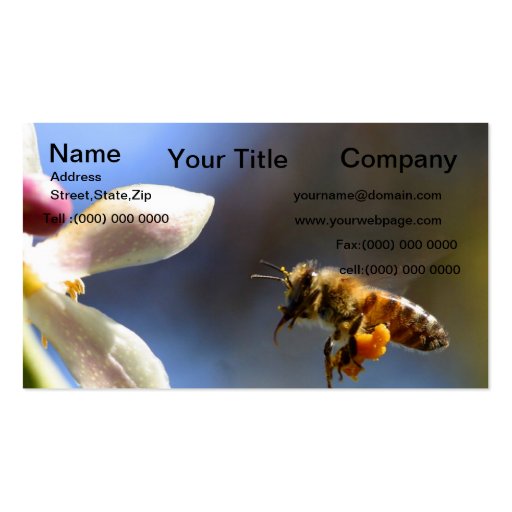 Bumble Bee Business card (front side)