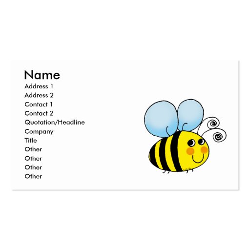 bumble bee business card templates (front side)