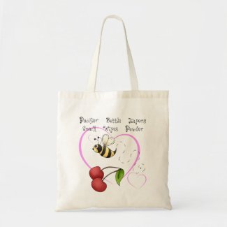 Bumble Bee Cherry Pink Heart Baby Supplies Canvas Bag