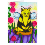 Bumble Bee Fairy Cat Fantasy Art Card cards