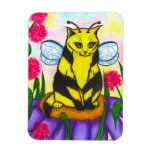 Bumble Bee Fairy Cat Fantasy Art Magnet magnets