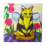 Bumble Bee Fairy Cat Fantasy Art Tile tiles