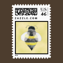 Bumble Bee Illustration Postage Stamp
