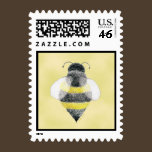 Bumble Bee Illustration Postage Stamp stamps