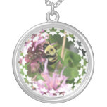 Bumble Bee on Bee Balm Flower Necklace