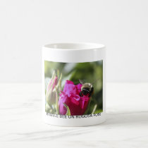 BUMBLE BEE ON RUGOSA ROSE mugs