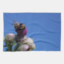Bumble Bee on Thistle kitchen tea towel american mojo kitchen towels