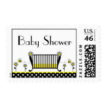 Bumble Bee Polka Dot Baby Shower Postage Stamp