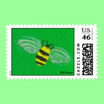 Bumble Bee Postage Stamp by Ametisti Bumble Bee Postage Stamp