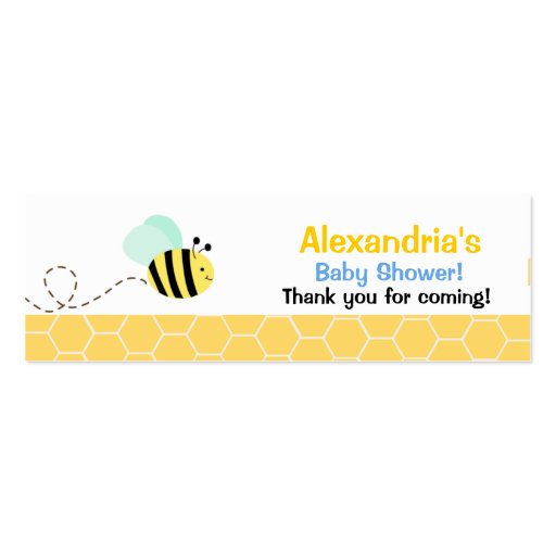 Bumble Bee Skinny Business Card Favor Tag (front side)