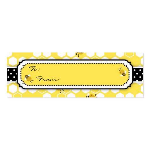 Bumble Bee Skinny Gift Tag 2 Business Card Template (back side)