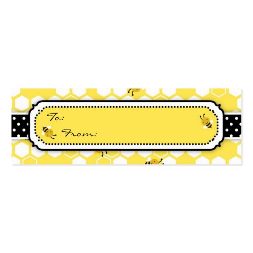 Bumble Bee Skinny Gift Tag Business Cards (front side)