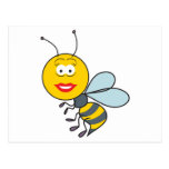 Bumble Bee Smiley Face Post Card