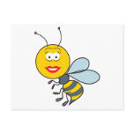 Bumble Bee Smiley Face Post Card