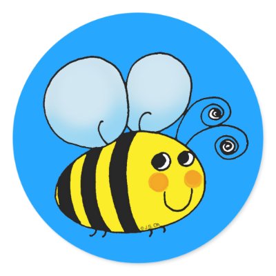 Bumble bee round sticker by jsoh