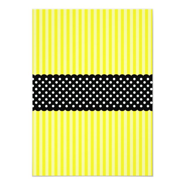 Bumble Bee Striped Dots Baby Shower Invitations