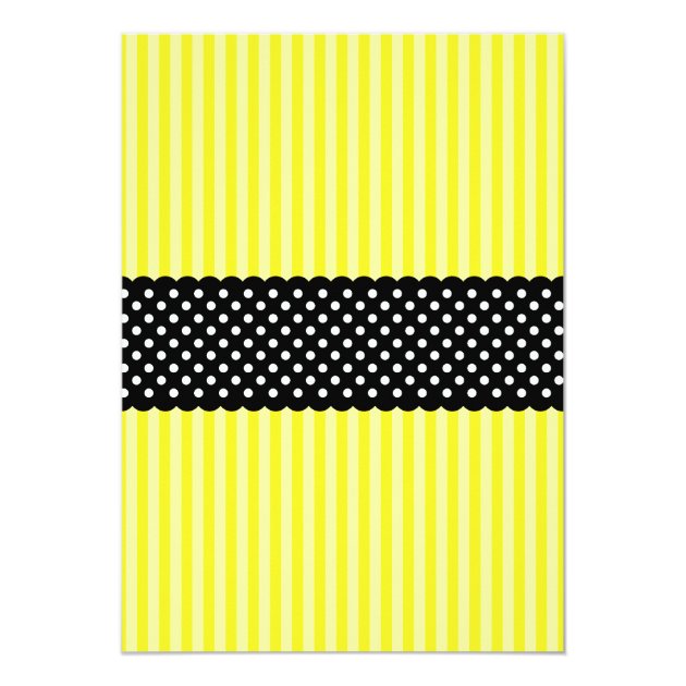 Bumble Bee Striped Dots Baby Shower Invitations