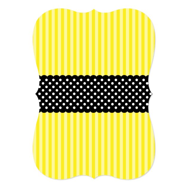 Bumble Bee Striped Dots Baby Shower Invitations