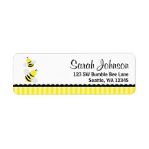 Bumble Bee Striped Return Address Custom Return Address Labels