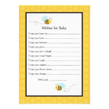 Bumble Bee Wishes for Baby Advice Cards