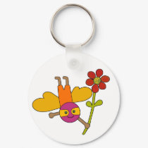 Bumble Bee with Flower keychains by ArtbyJean Bumble Bee with Flower keychains