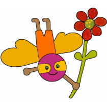 Bumble Bee with Flower - Ringer T-Shirt