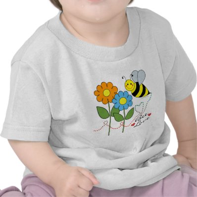 Bumble Bee With Flowers Bee Love T-shirts