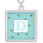 Bumble Bees Monogram Necklace